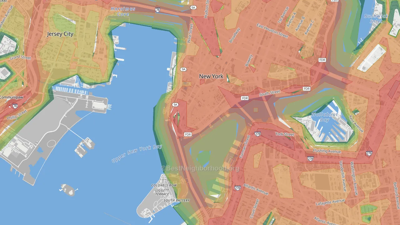 10005, NY Map of Noise Levels in 10005