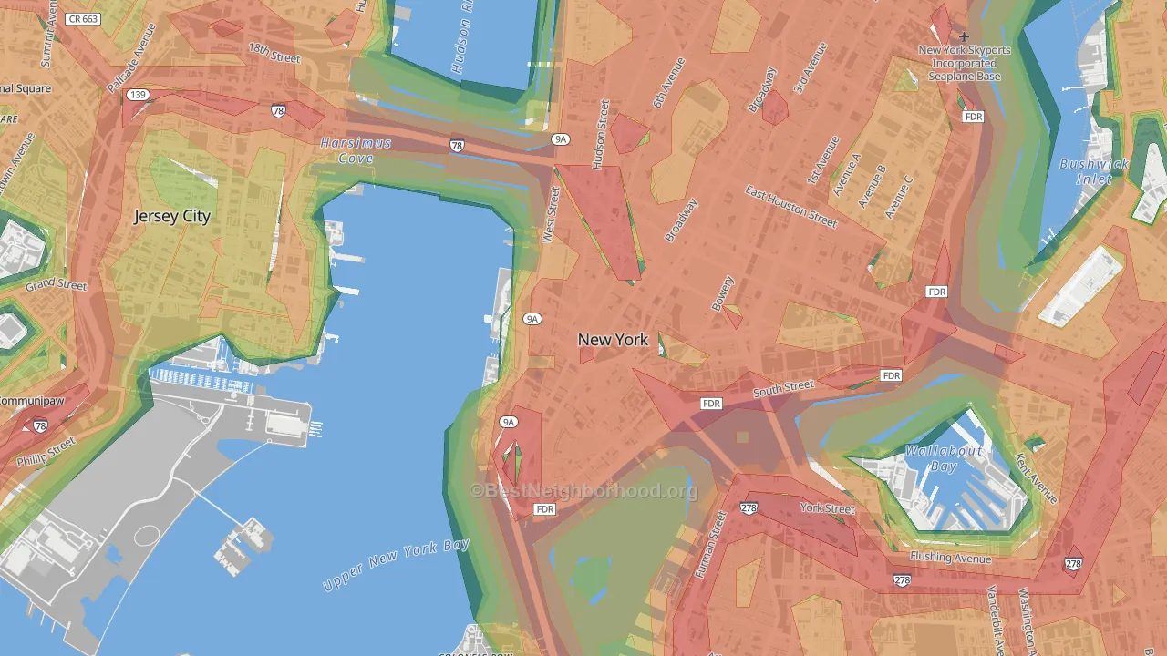 10007, NY Map of Noise Levels in 10007
