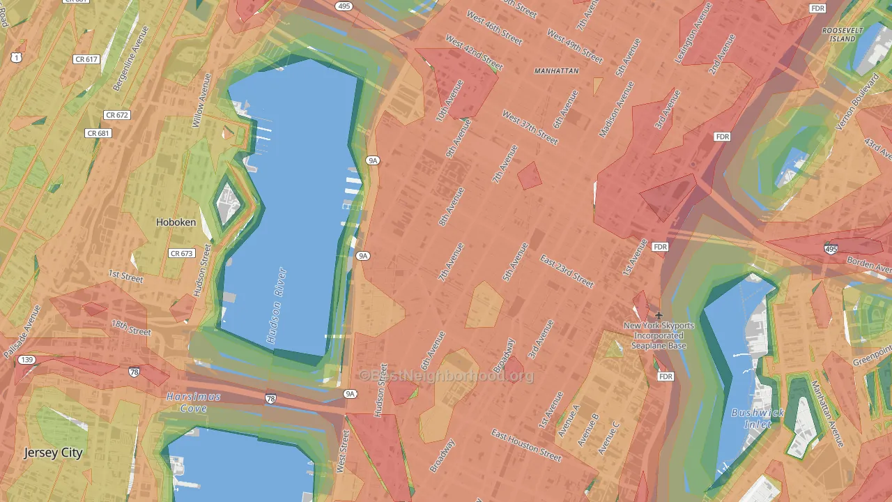 10011, NY Map of Noise Levels in 10011