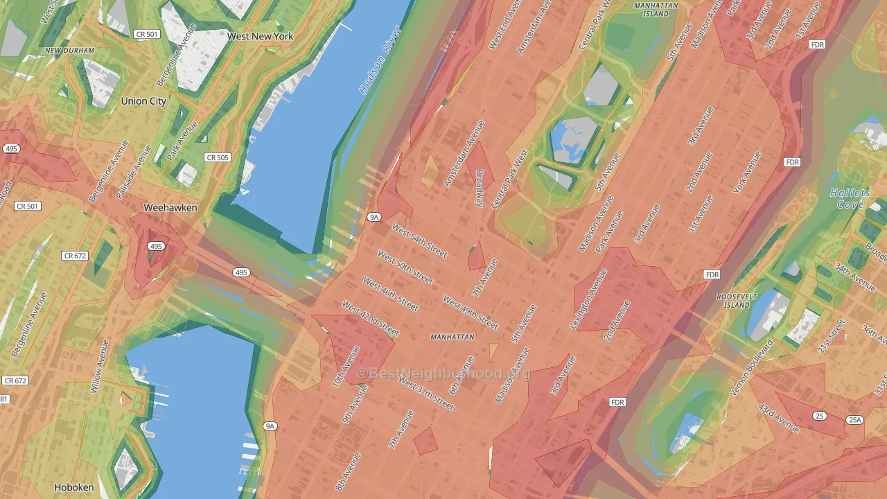 10019, NY Map of Noise Levels in 10019