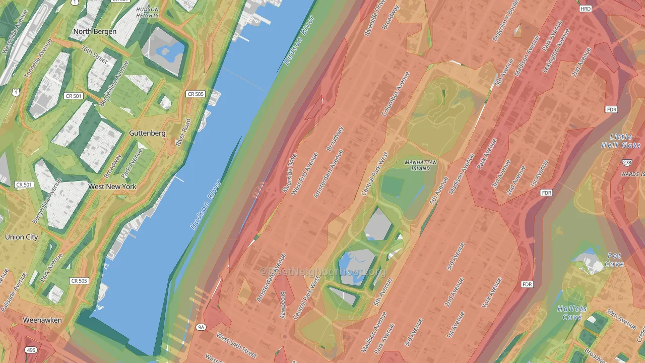 10024, NY Map of Noise Levels in 10024