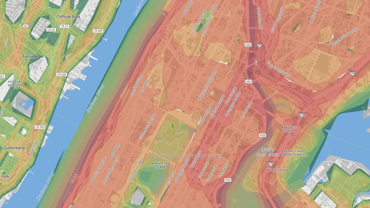10026, NY Map of Noise Levels in 10026