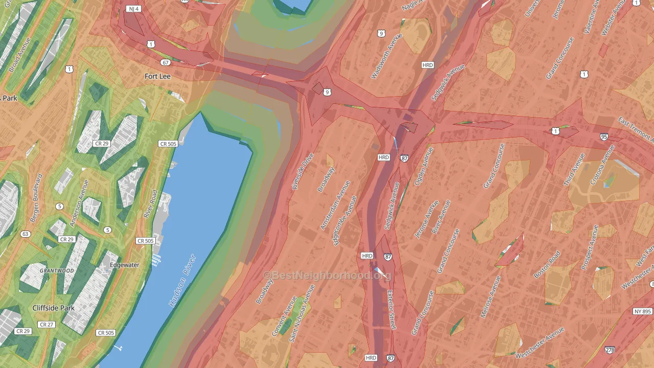 10032, NY Map of Noise Levels in 10032