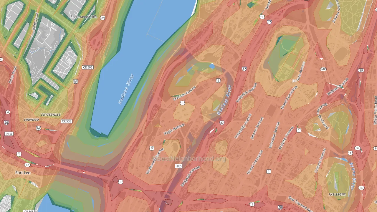 10034, NY Map of Noise Levels in 10034