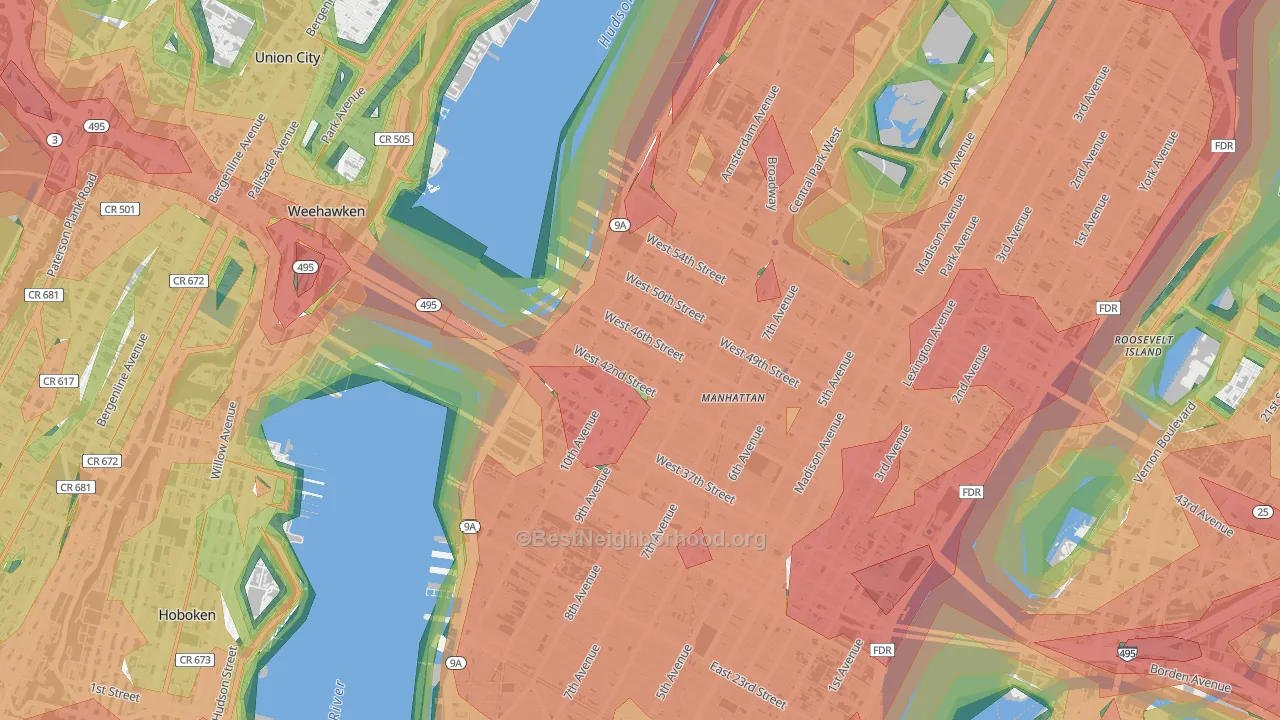 10036, NY Map of Noise Levels in 10036