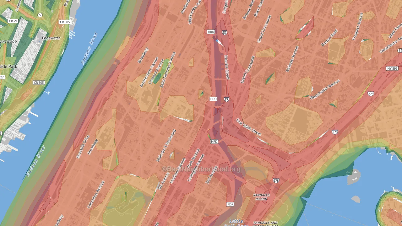 10037, NY Map of Noise Levels in 10037