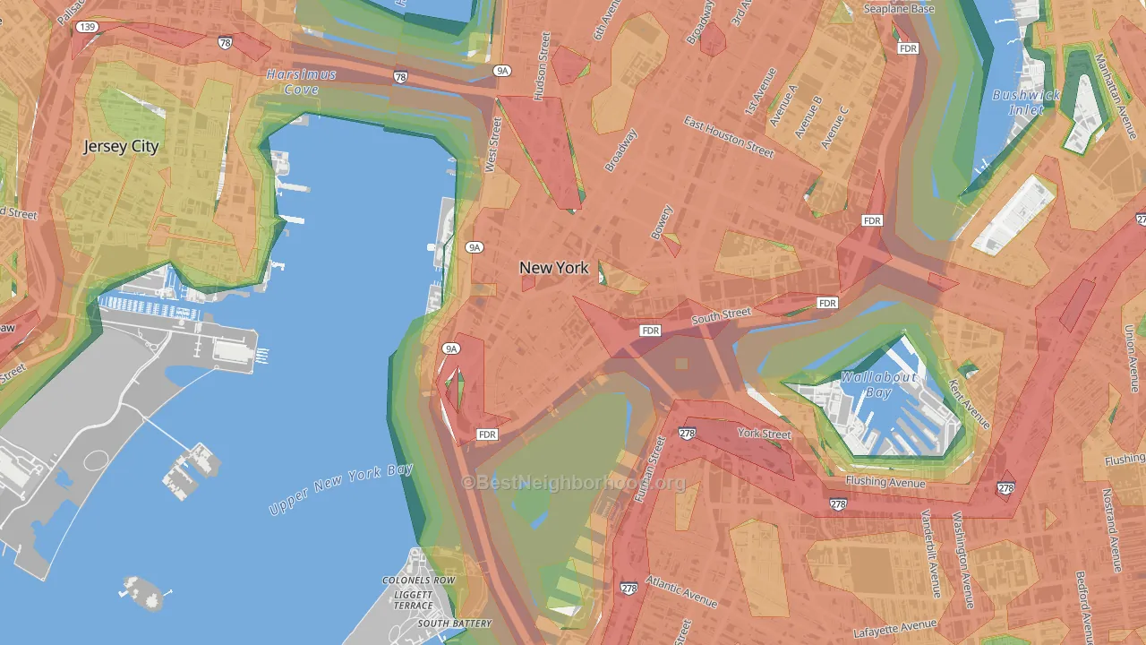10038, NY Map of Noise Levels in 10038