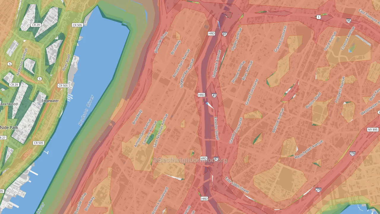 10039, NY Map of Noise Levels in 10039