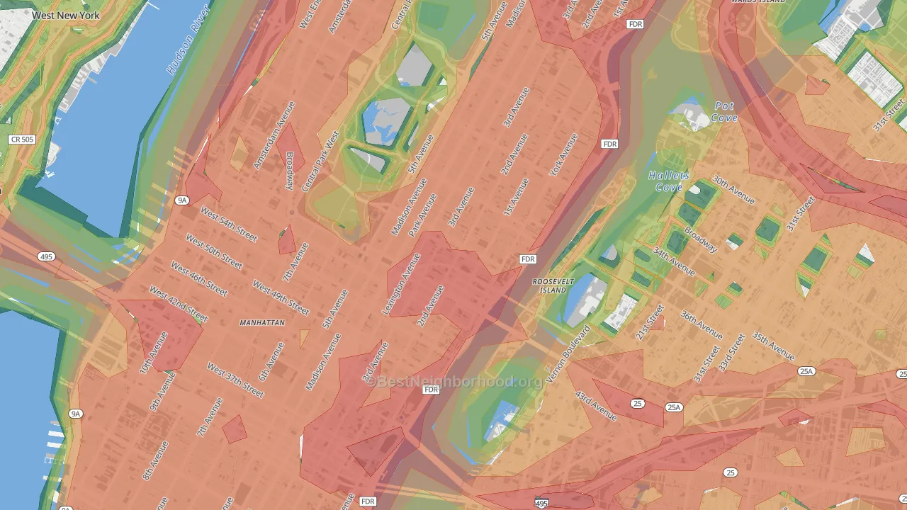 10065, NY Map of Noise Levels in 10065