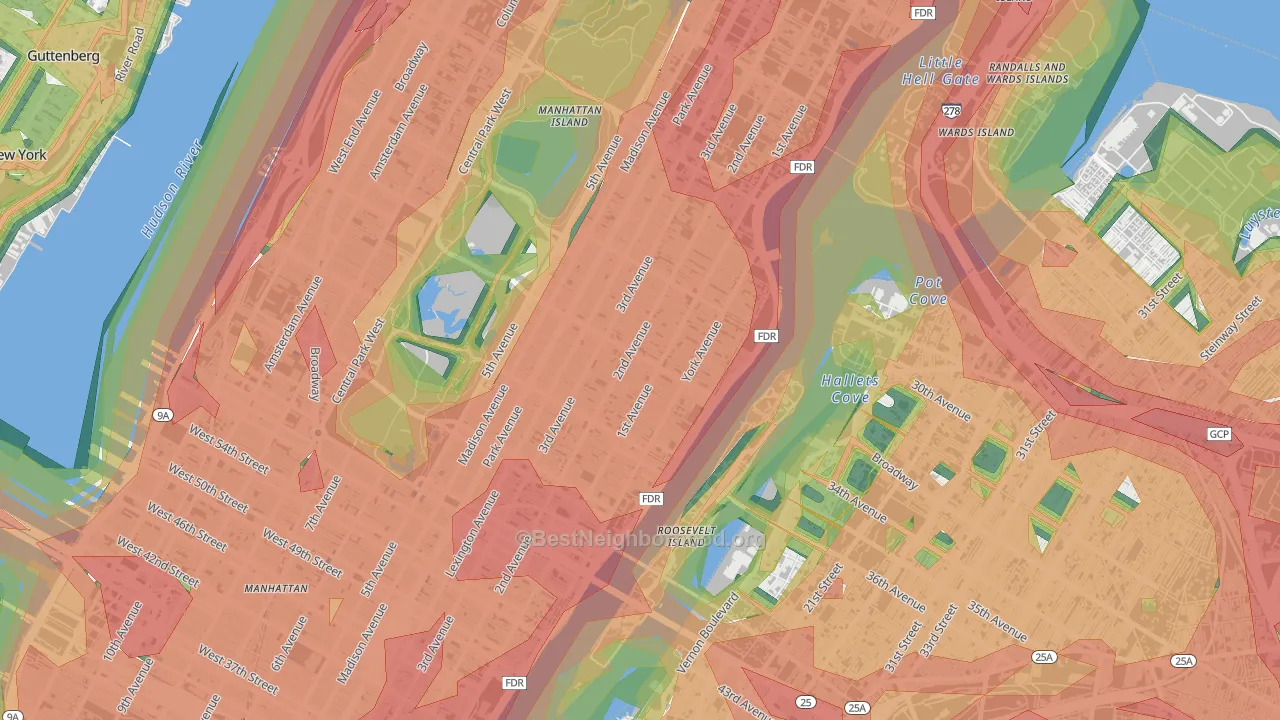 10075, NY Map of Noise Levels in 10075