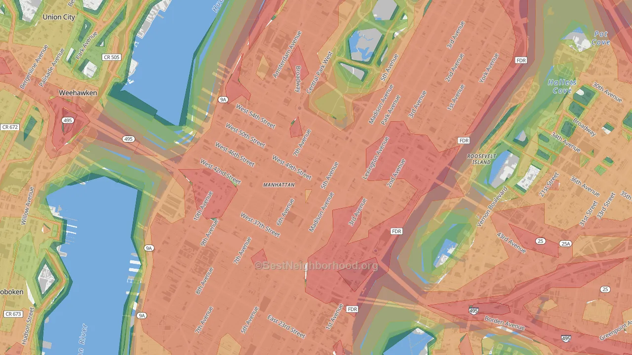 10112, NY Map of Noise Levels in 10112