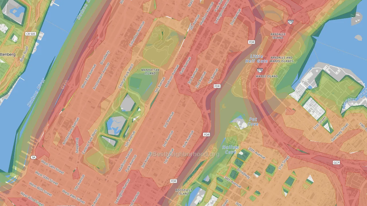 10128, NY Map of Noise Levels in 10128