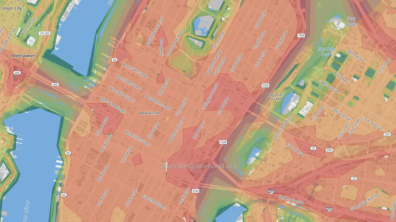 10152, NY Map of Noise Levels in 10152
