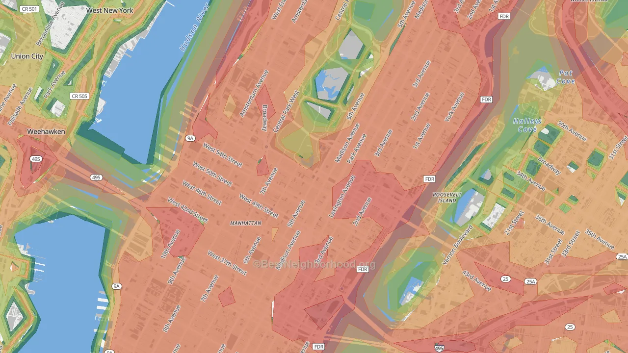 10153, NY Map of Noise Levels in 10153