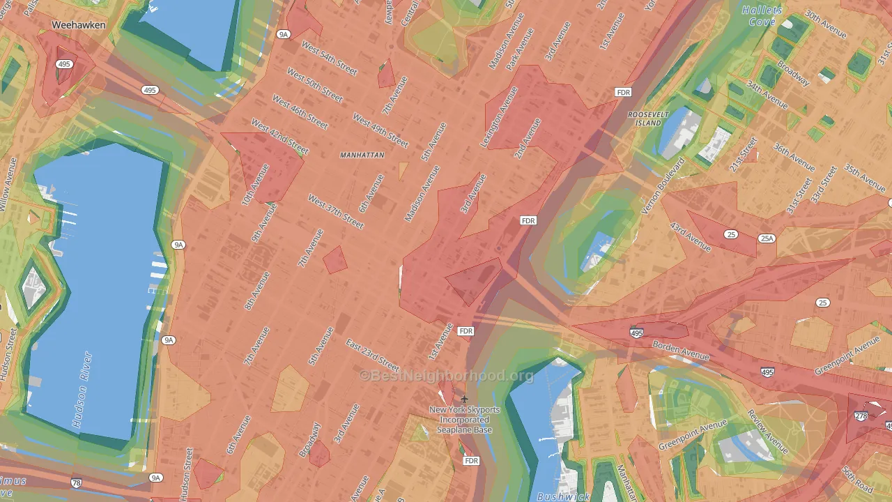 10158, NY Map of Noise Levels in 10158