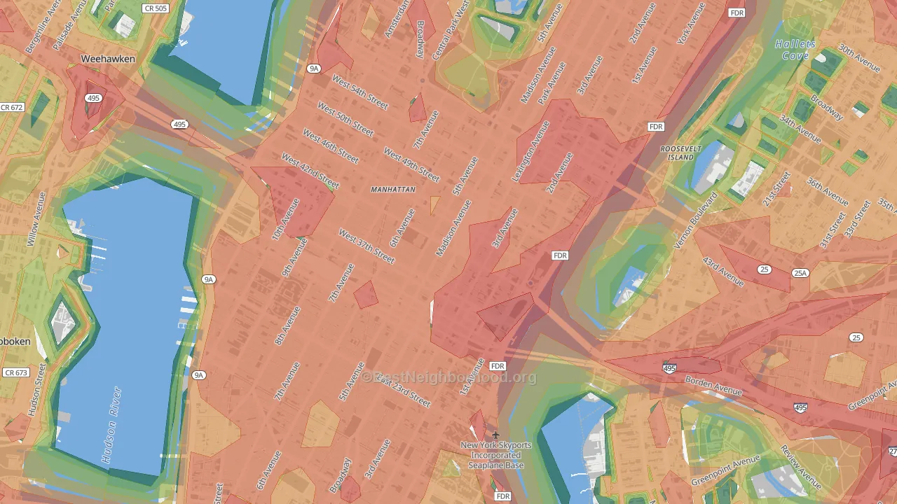 10165, NY Map of Noise Levels in 10165