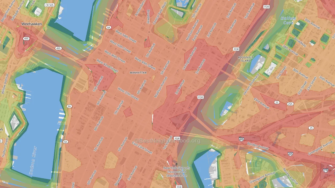 10170, NY Map of Noise Levels in 10170