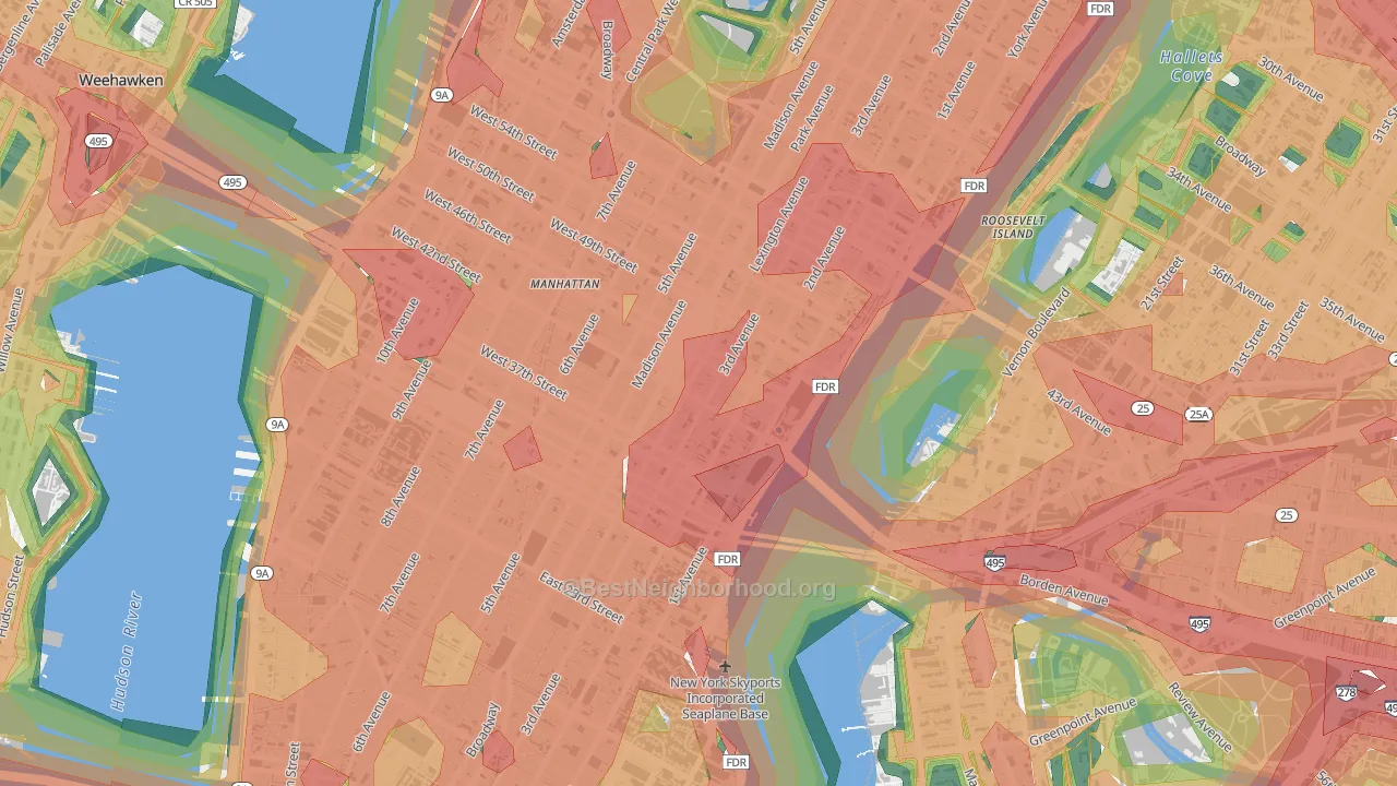 10174, NY Map of Noise Levels in 10174