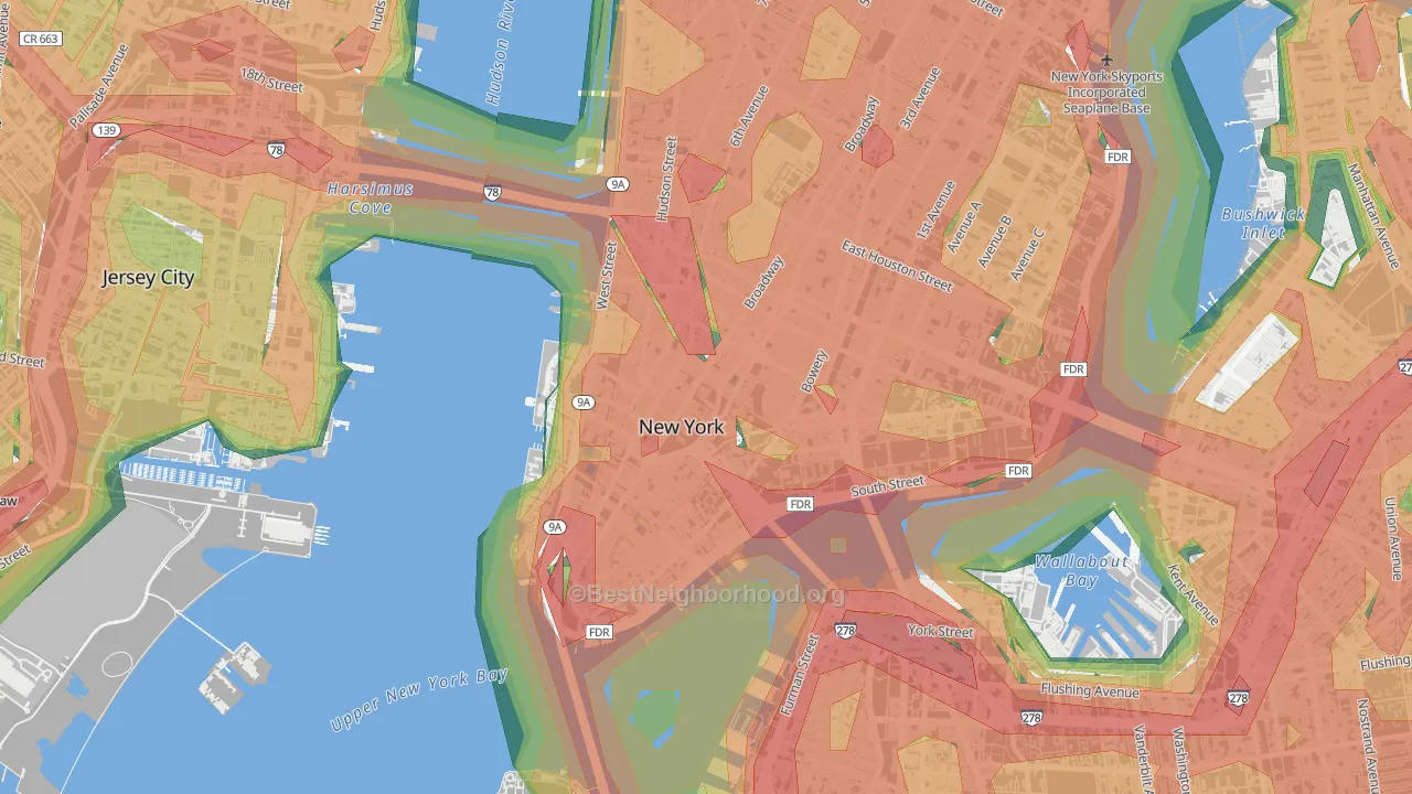 10278, NY Map of Noise Levels in 10278