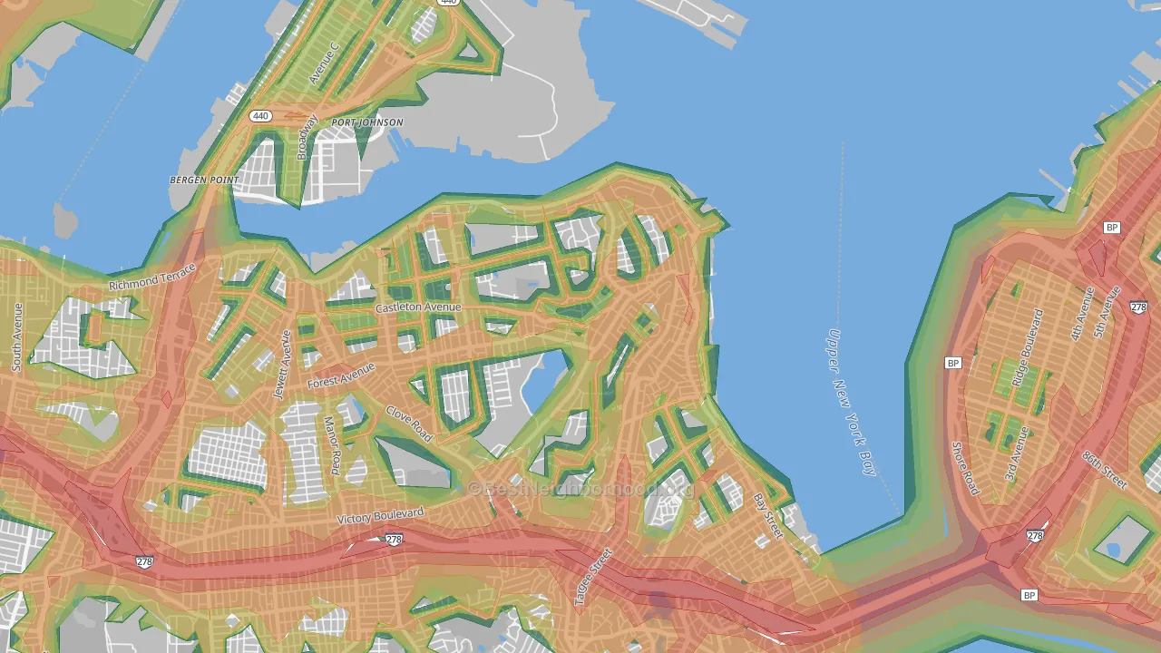 10301, NY Map of Noise Levels in 10301