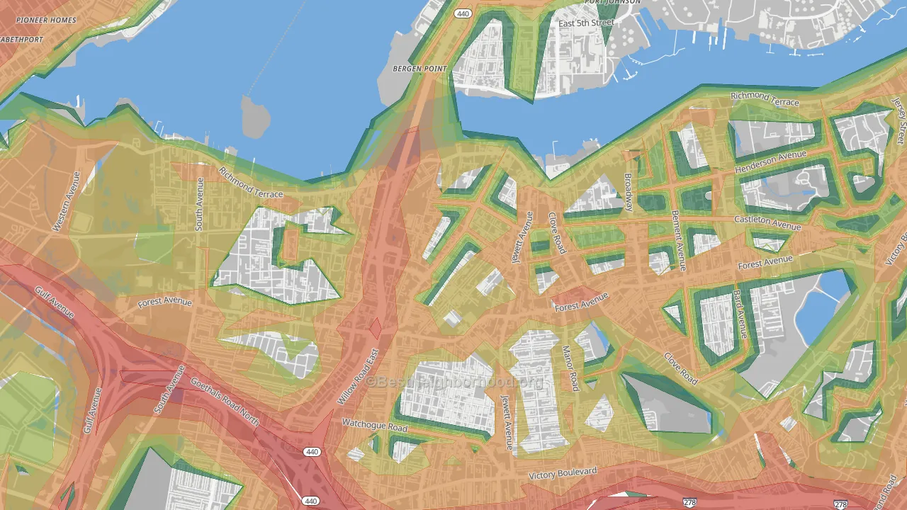 10302, NY Map of Noise Levels in 10302