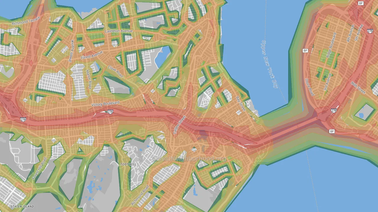 10304, NY Map of Noise Levels in 10304