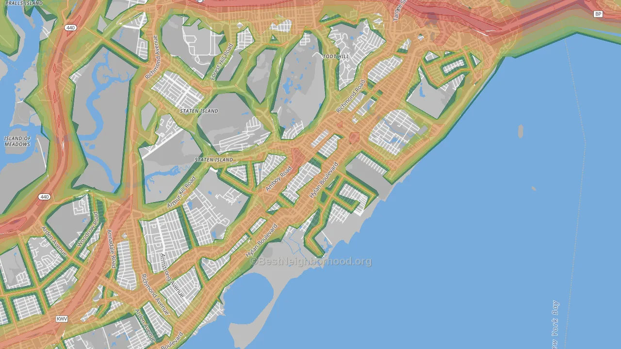 10306, NY Map of Noise Levels in 10306