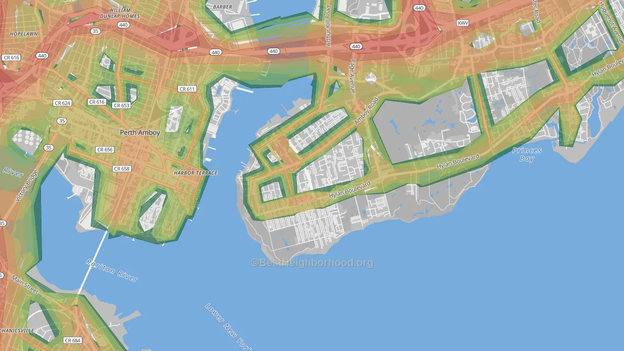 10307, NY Map of Noise Levels in 10307