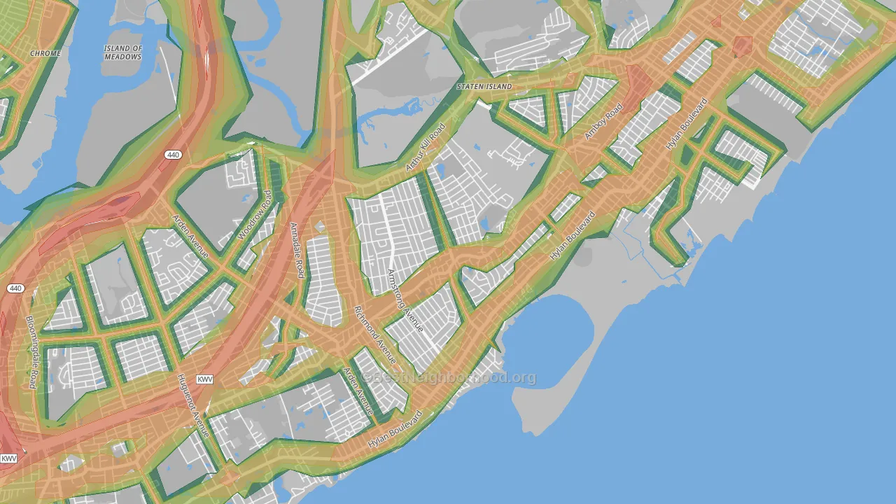 10308, NY Map of Noise Levels in 10308