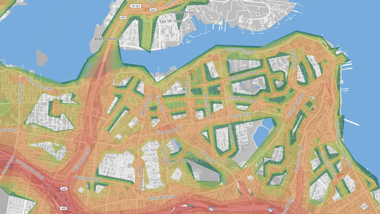 10310, NY Map of Noise Levels in 10310