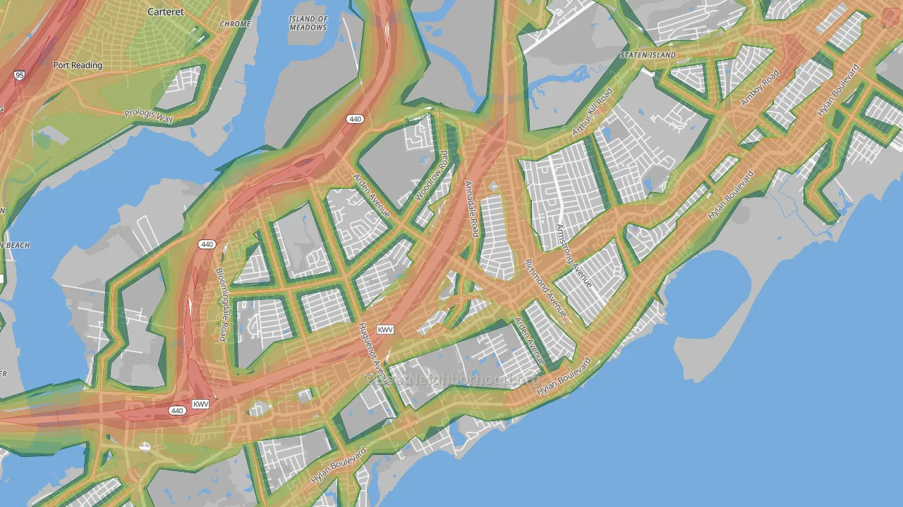 10312, NY Map of Noise Levels in 10312
