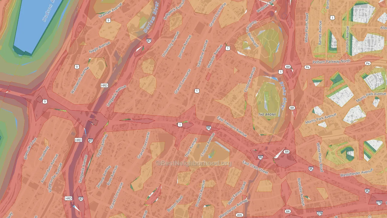 10457, NY Map of Noise Levels in 10457