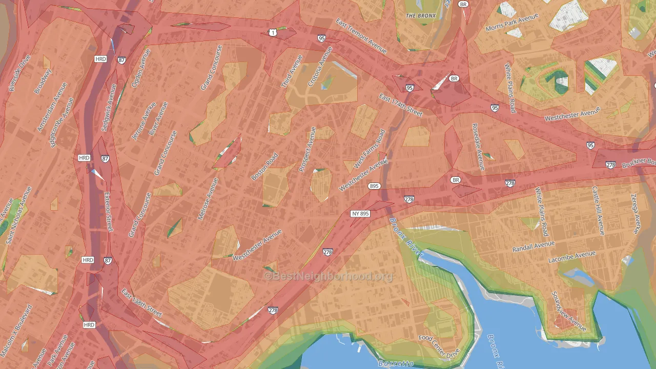 10459, NY Map of Noise Levels in 10459