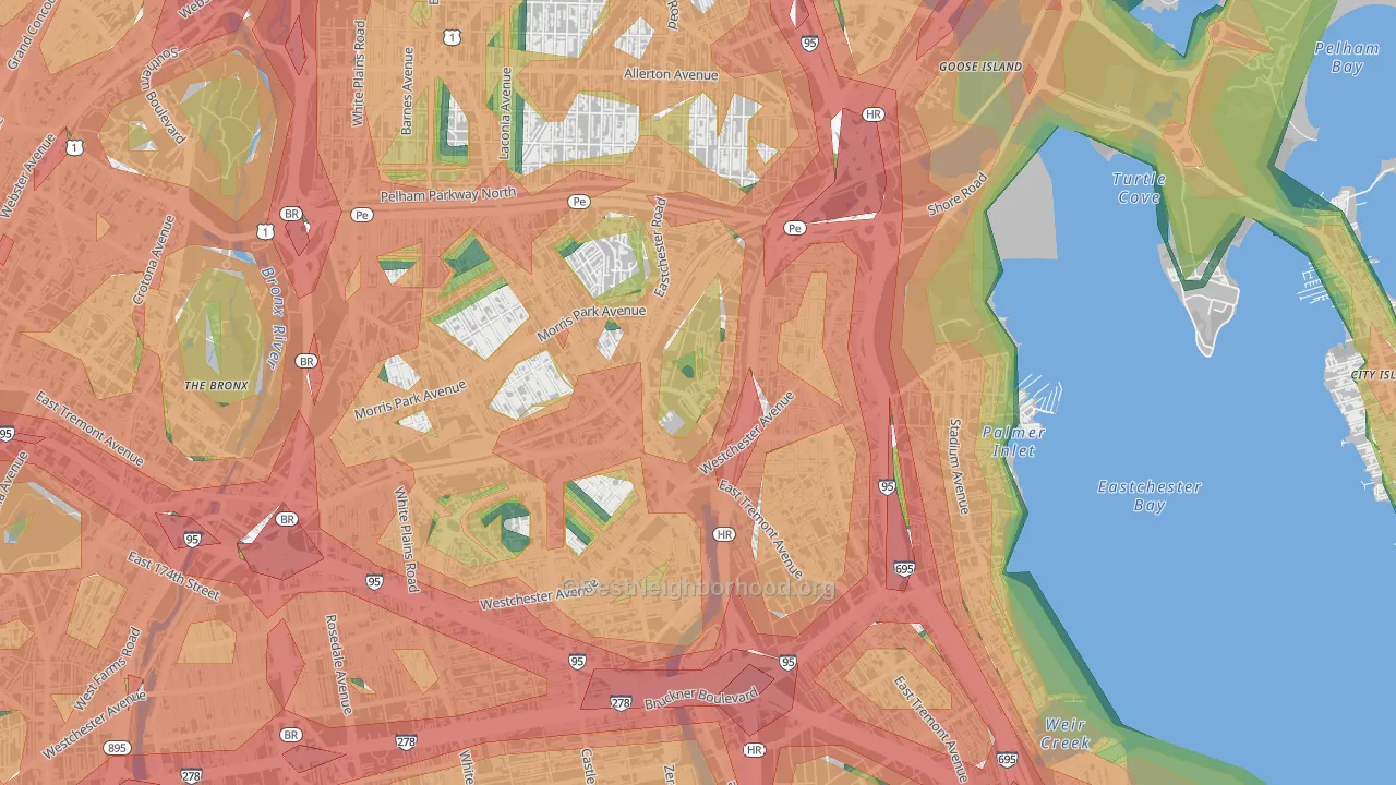 10461, NY Map of Noise Levels in 10461