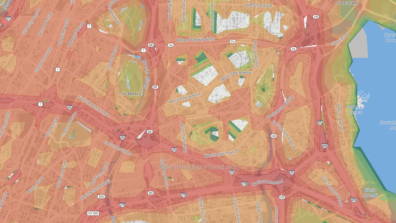 10462, NY Map of Noise Levels in 10462