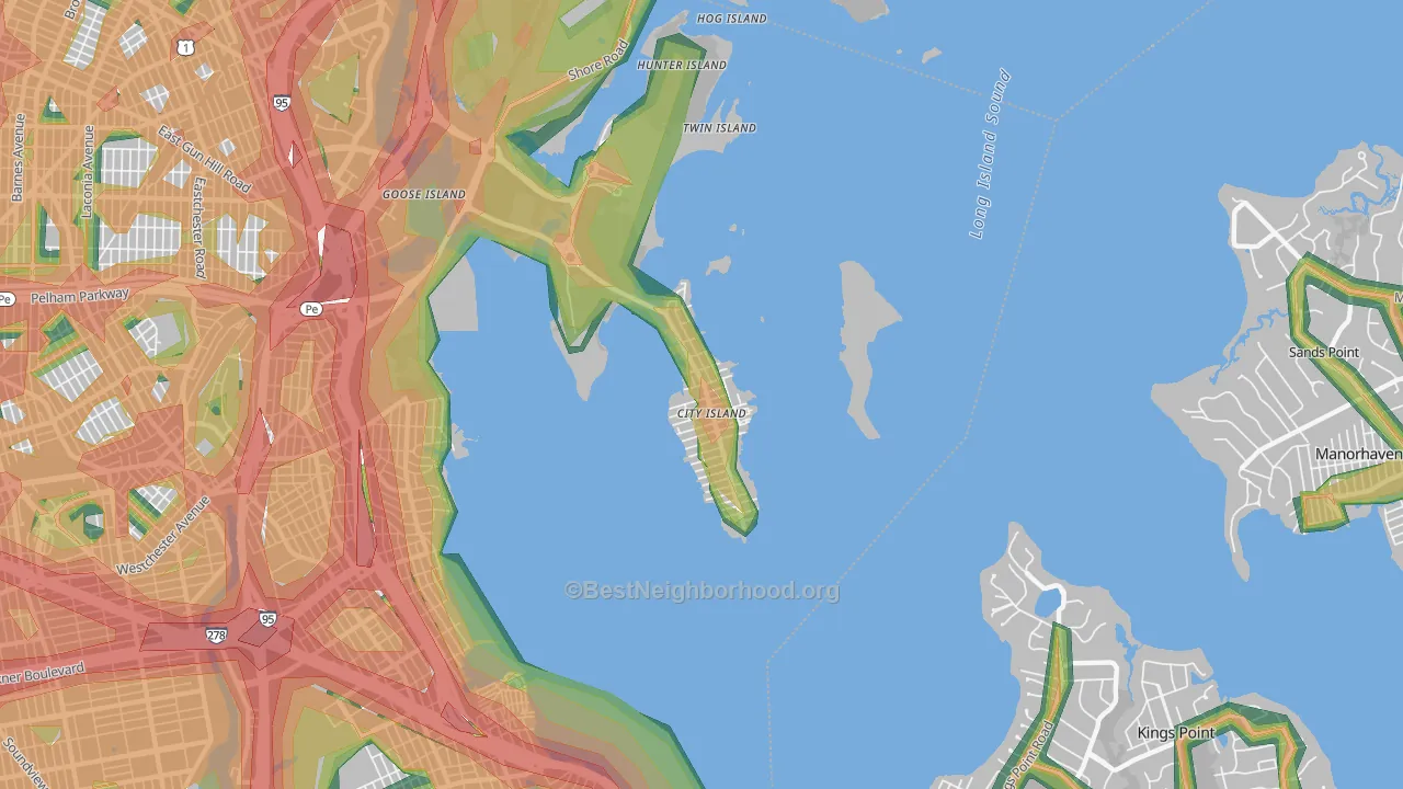10464, NY Map of Noise Levels in 10464