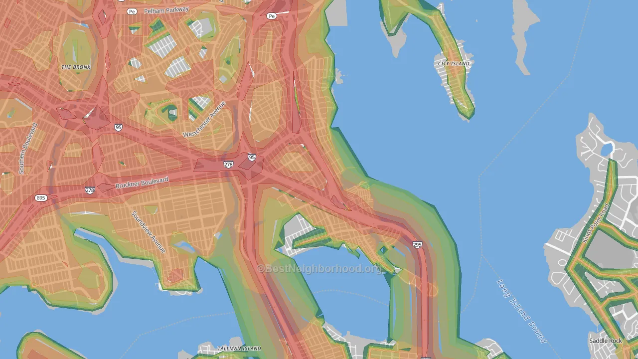 10465, NY Map of Noise Levels in 10465