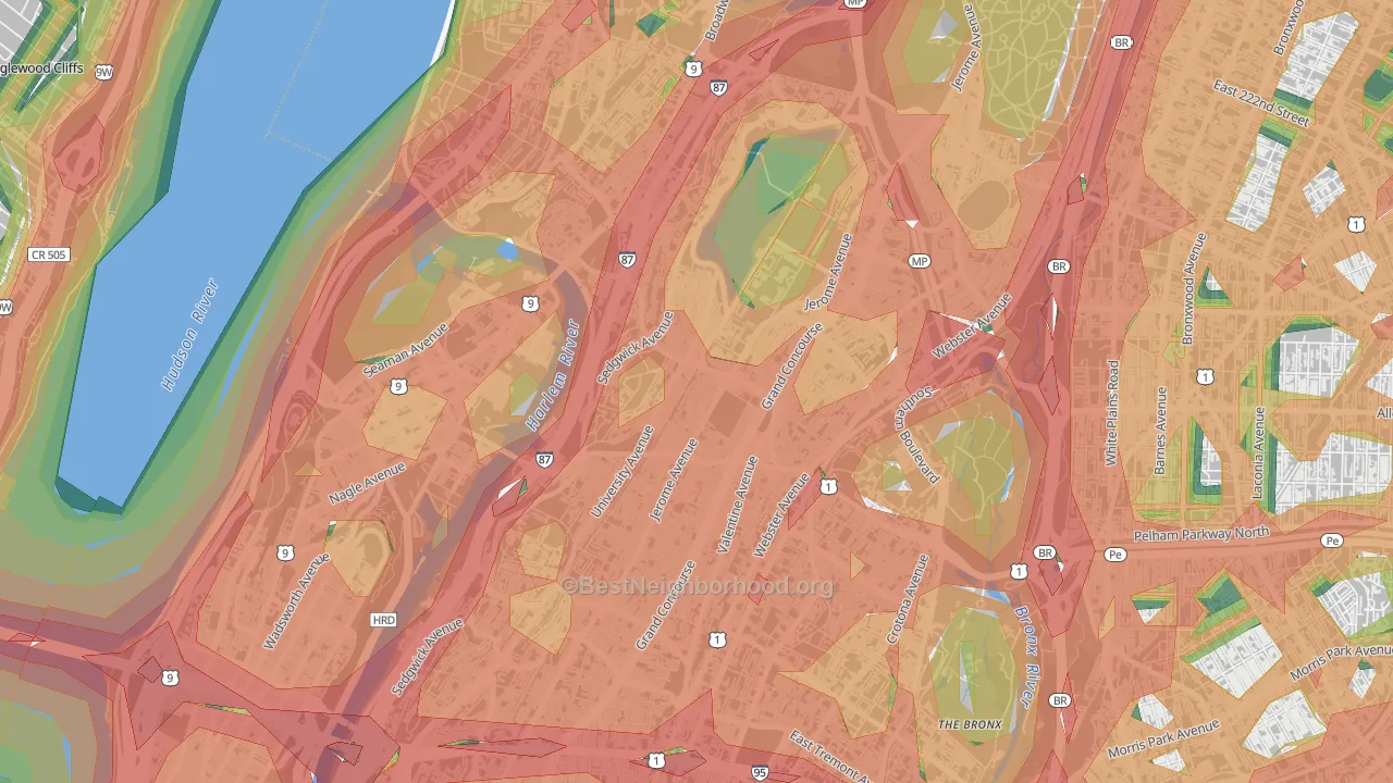 10468, NY Map of Noise Levels in 10468
