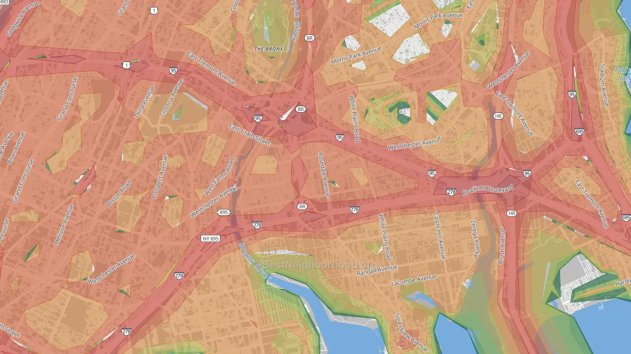 10472, NY Map of Noise Levels in 10472