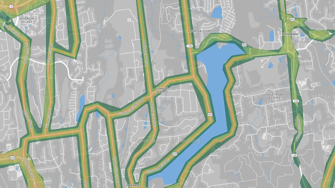 10527, NY Map of Noise Levels in 10527