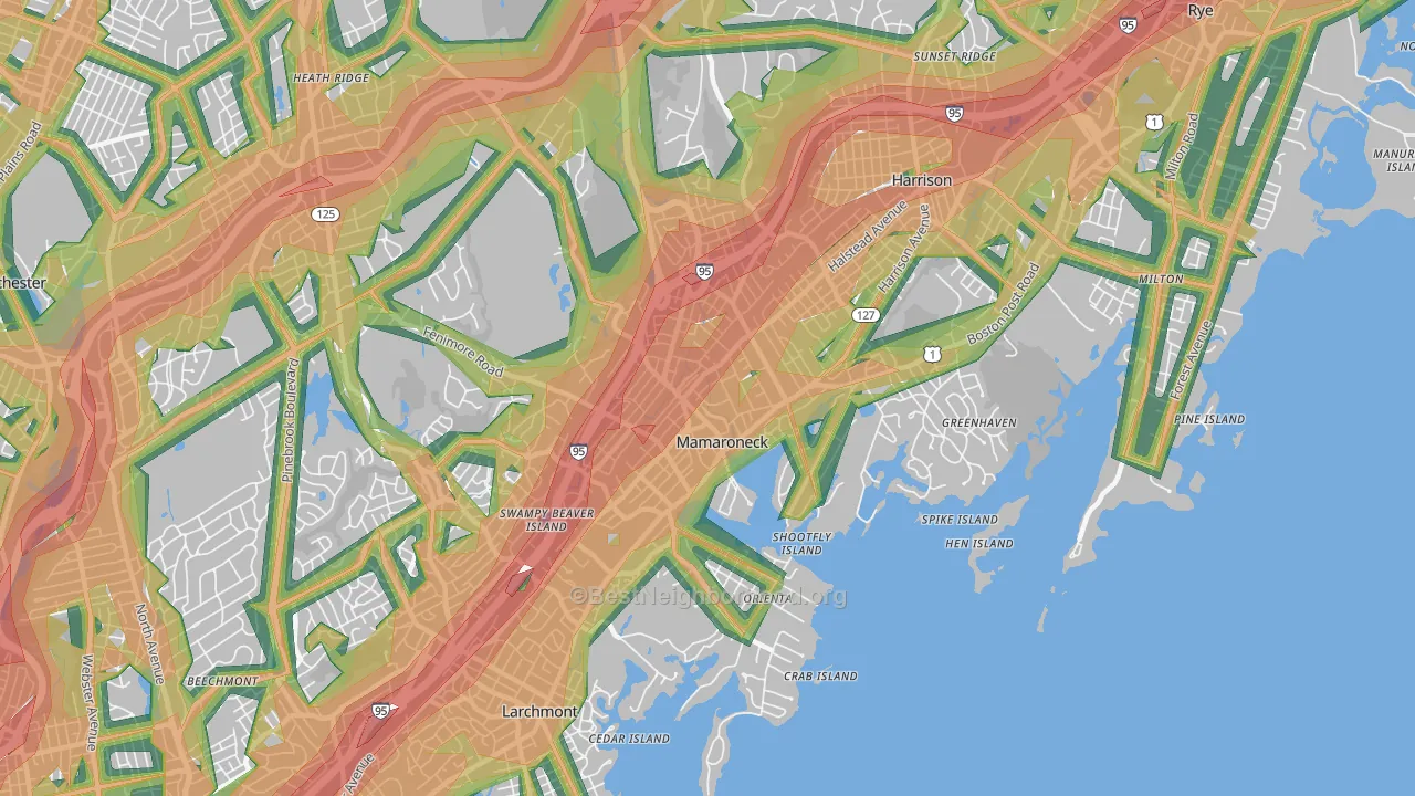 10543, NY Map of Noise Levels in 10543