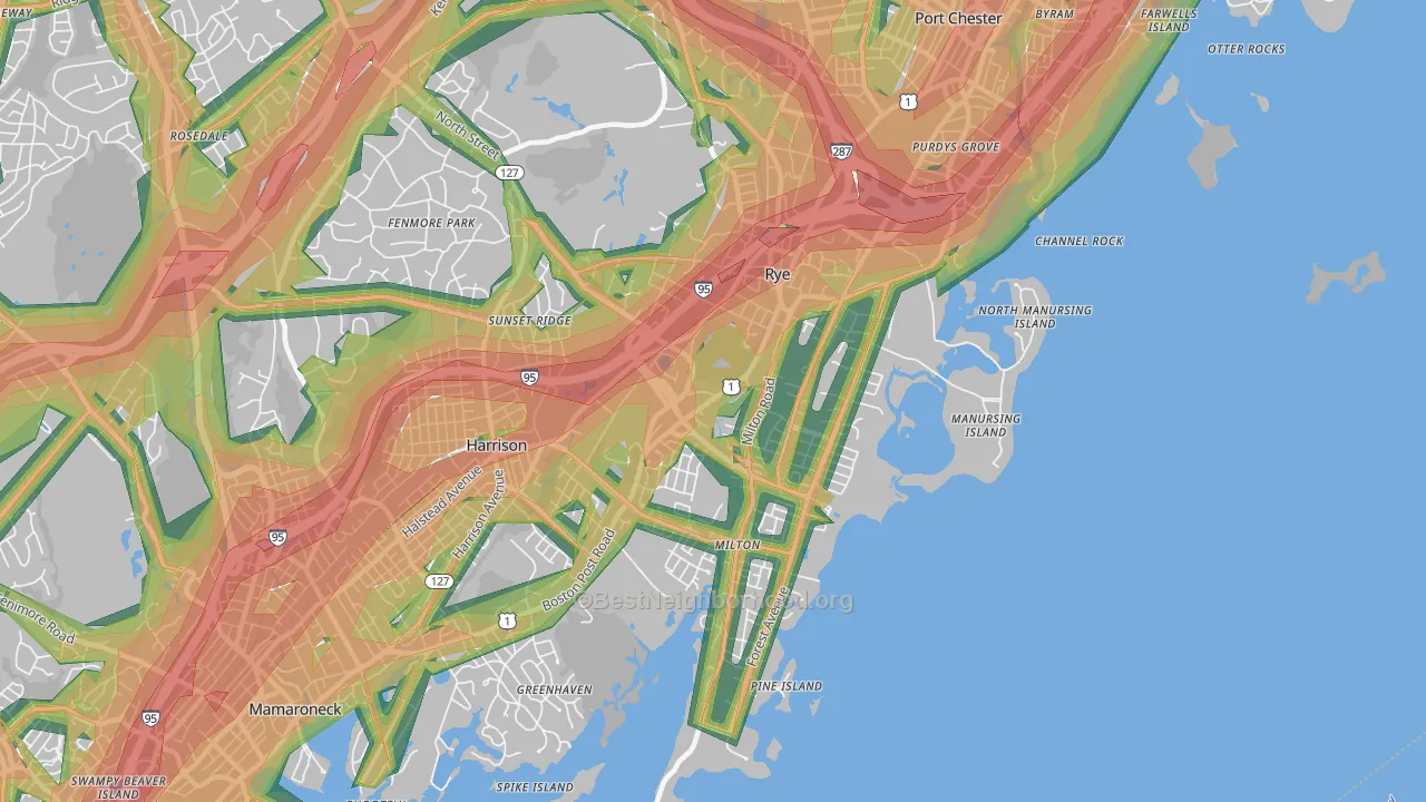 10580, NY Map of Noise Levels in 10580