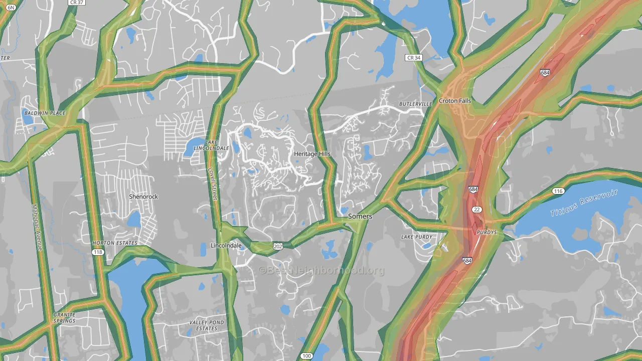 10589, NY Map of Noise Levels in 10589