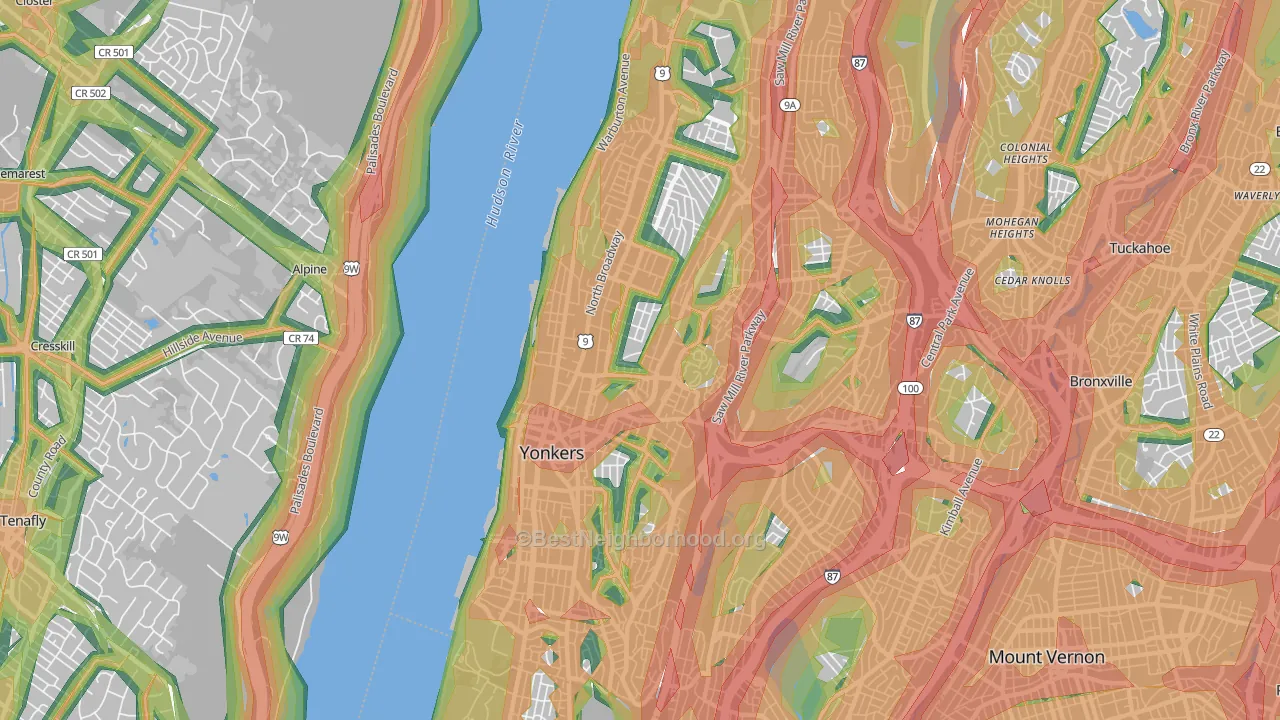 10701, NY Map of Noise Levels in 10701