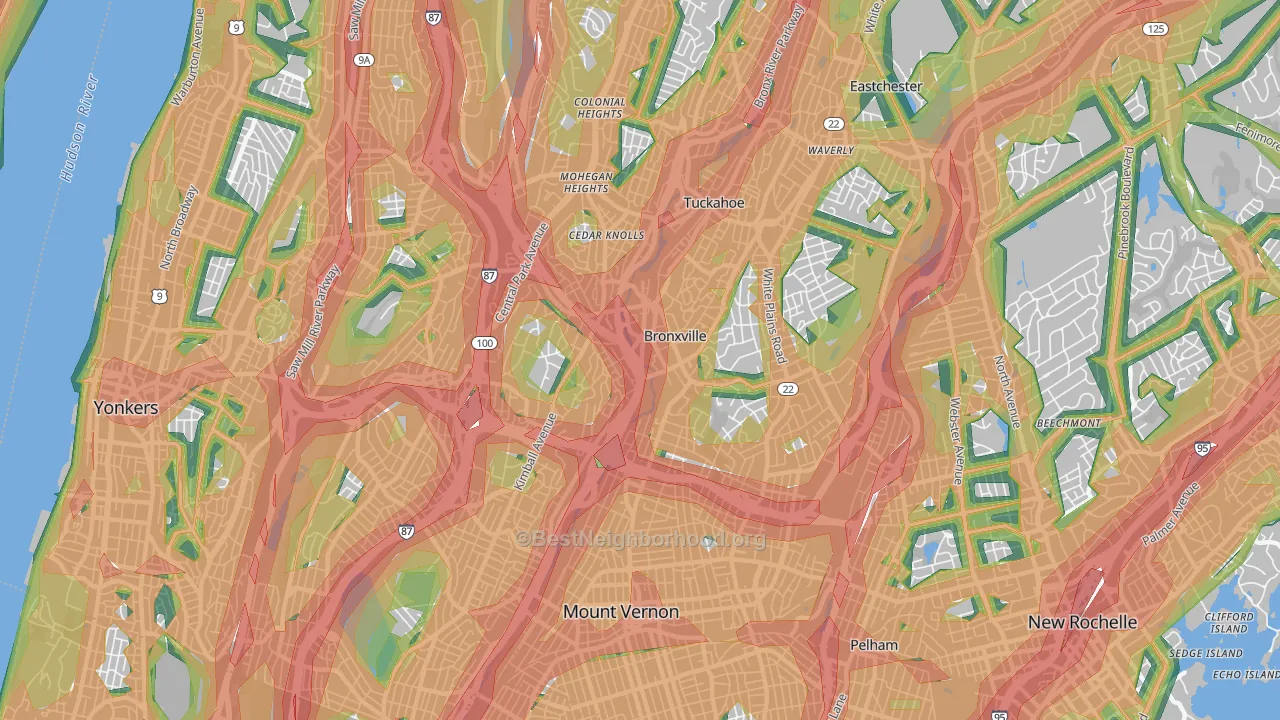 10708, NY Map of Noise Levels in 10708