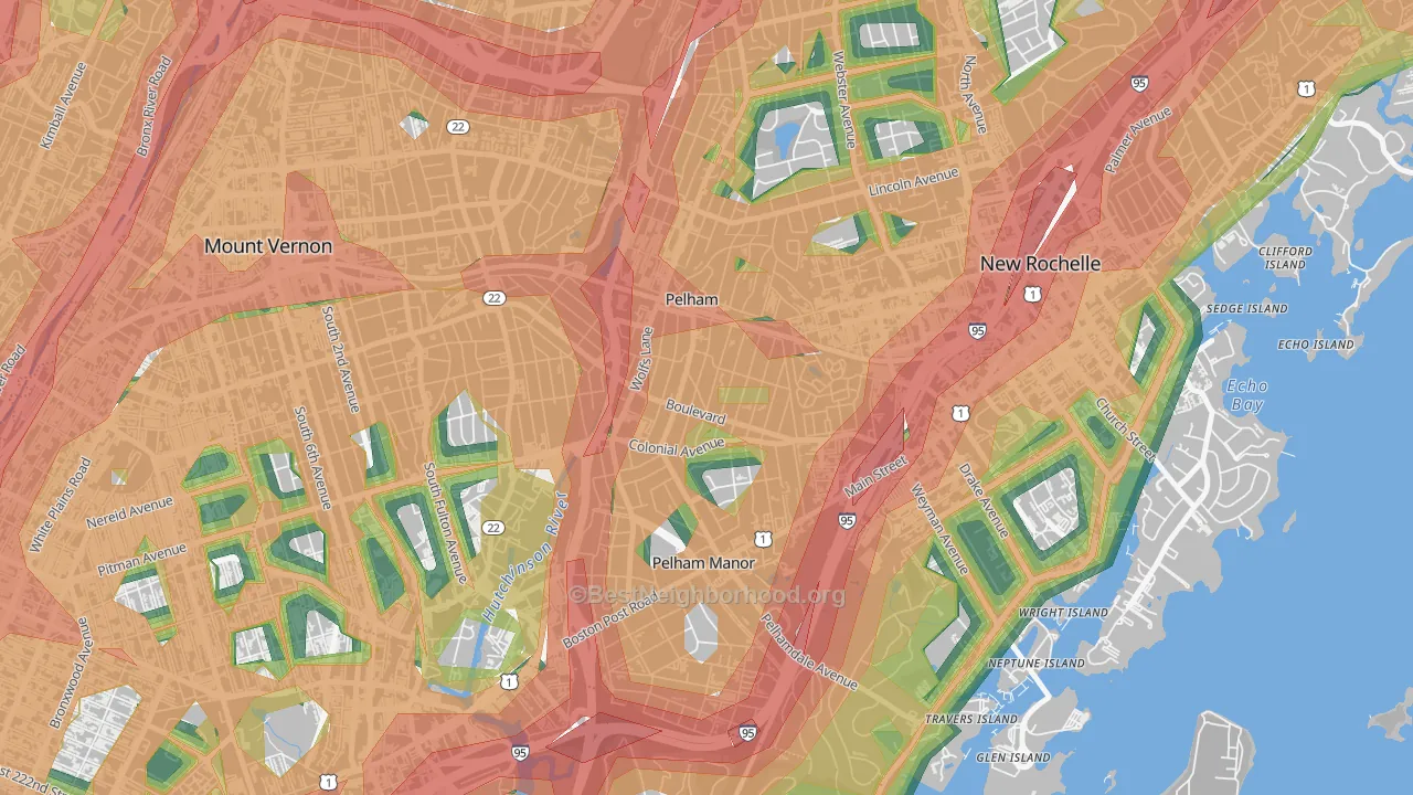 10803, NY Map of Noise Levels in 10803