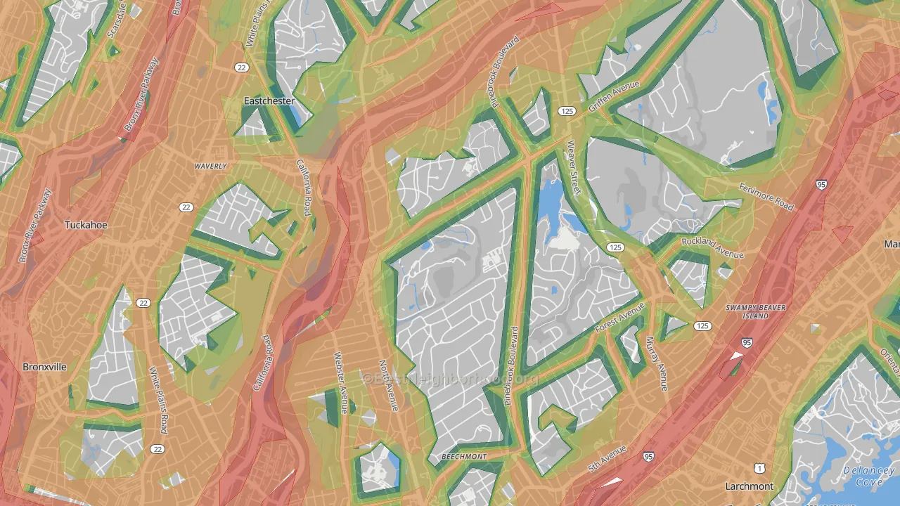 10804, NY Map of Noise Levels in 10804