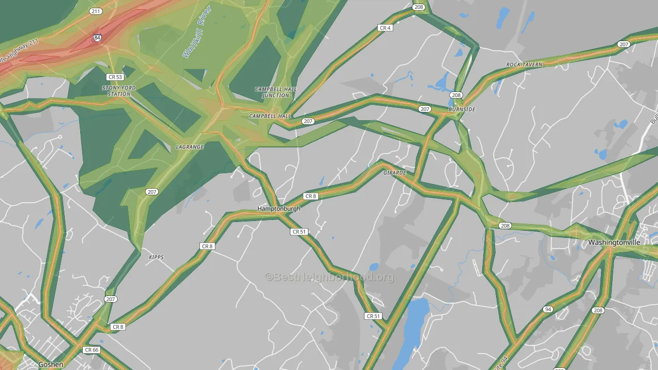10916, NY Map of Noise Levels in 10916