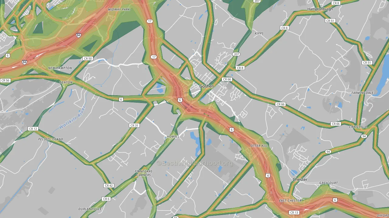 10924, NY Map of Noise Levels in 10924