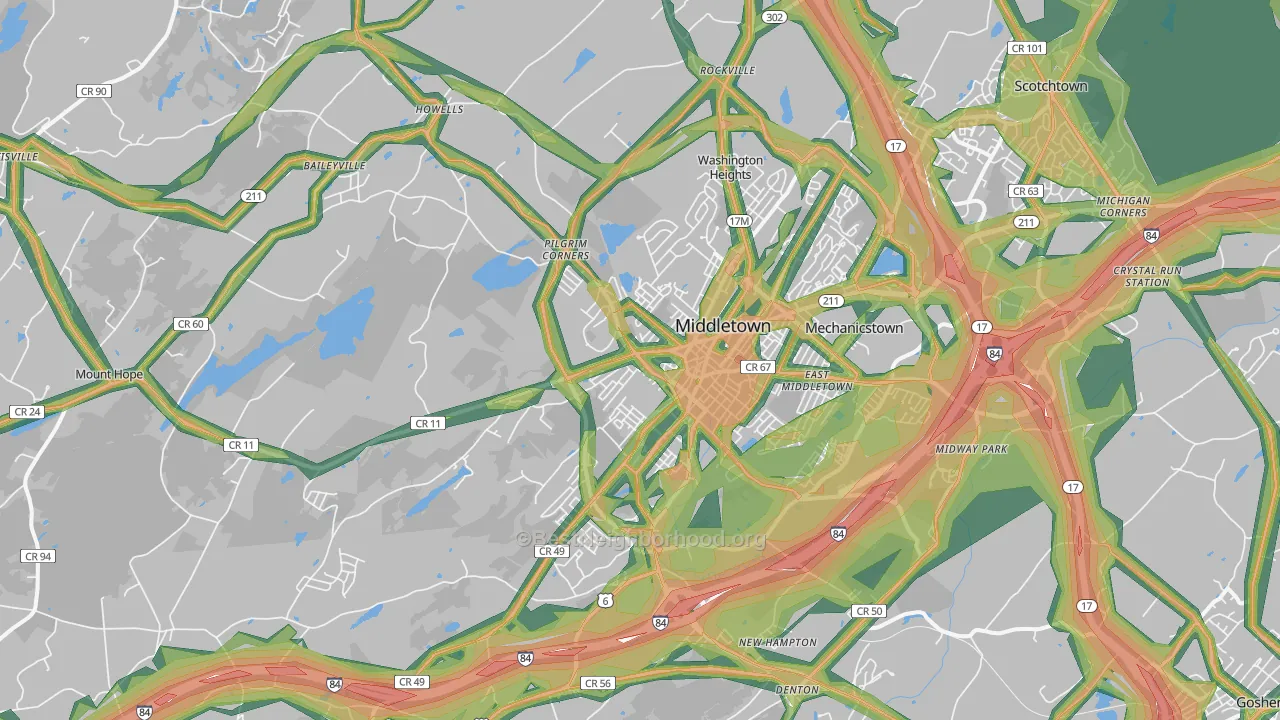 10940, NY Map of Noise Levels in 10940